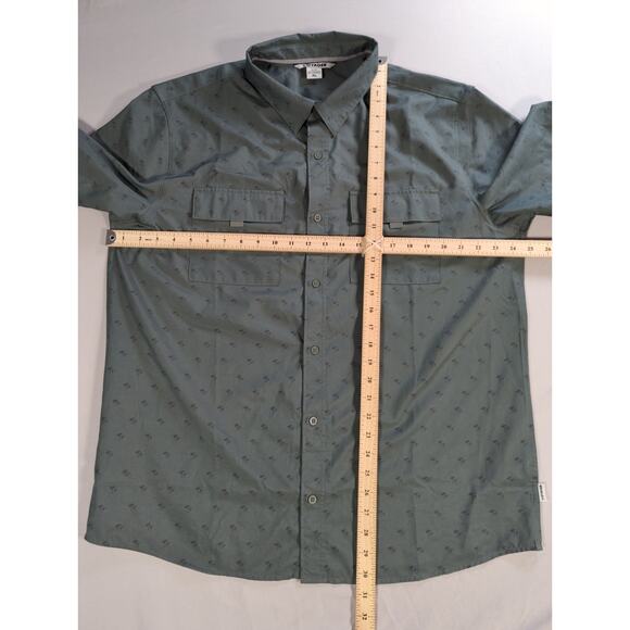 Voyager Mens XL Short Sleeve Button Up Shirt Gray Outdoor Casual Travel - Picture 7 of 11